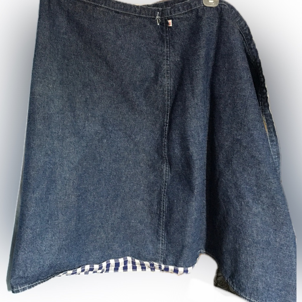 Polo Jeans Co. Denim Reversible Wrap Around Skirt Tie Belt Midi Length Vintage